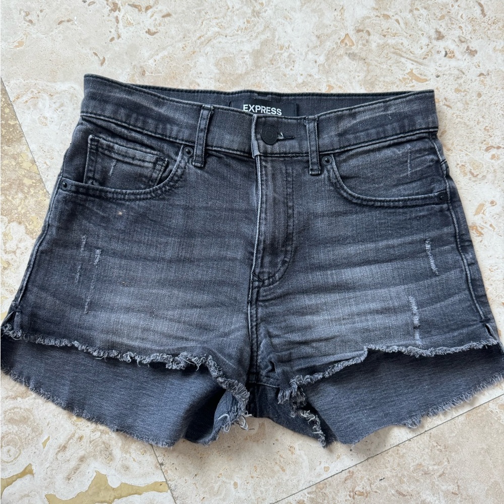 Express shorts distressed black size 0